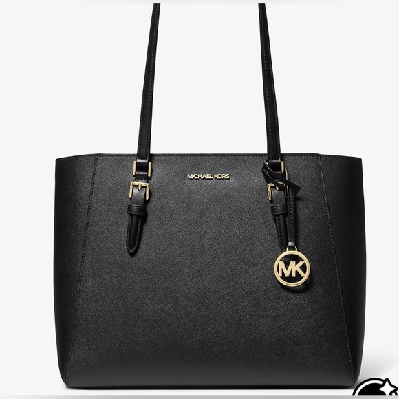 Michael Kors Black Saffiano Leather Tote new in packaging with zip bag